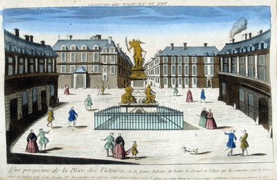 Widok na Place des Victoires w Paryżu - Widok optyczny autorstwa French School