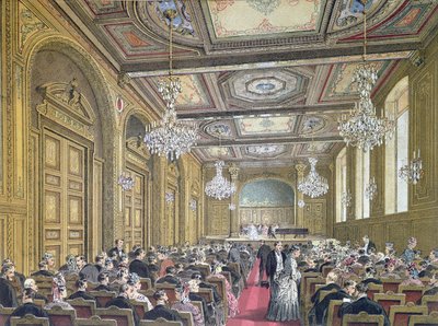 Widok z koncertu w Salle Herz na Rue de la Victoire, Paryż, ok. 1870-80 autorstwa French School
