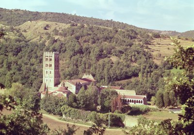Widok na opactwo i wieżę kościoła autorstwa French School