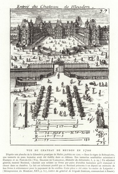 Widok na Chateau de Meudon w 1700 autorstwa French School