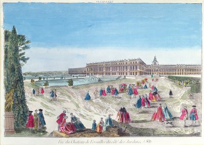 Widok na zamek wersalski z ogrodu autorstwa French School