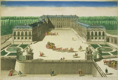 Widok na zamek św. Chmury, rytowany przez Antoine Aveline (1691-1743) autorstwa French School