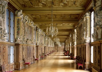 Widok Galerie Francois I, 1528-40 autorstwa French School