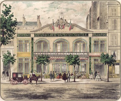 Widok na Grand Cafe du XIXeme Siecle, Paryż, 1857 autorstwa French School