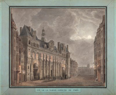 Widok komuny Maison w Paryżu, w latach 1790-95 (wc na papierze) autorstwa French School