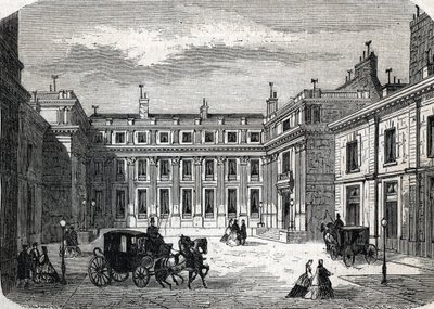 Widok Ministerstwa Edukacji Publicznej, Hotel de Rochechouart rue de Grenelle, w Paryżu - (grafika) 1864 autorstwa French School