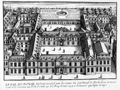 Widok Palais-Cardinal (przyszły Palais-Royal), ok. 1641 autorstwa French School