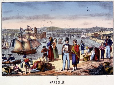 Widok portu w Marsylii, zdjęcie Epinal, b.d. 19 wiek autorstwa French School