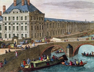 Widok na Sekwanę w Port Royal (fragment) autorstwa French School