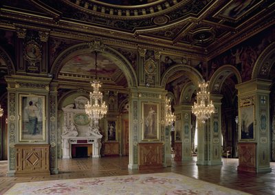 Widok Salle des Arts, po 1871 r. autorstwa French School