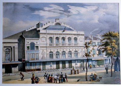 Widok Theatre de la Gaite w Paryżu Litografia XIX-wiecznego Paryża. Musee Carnavalet autorstwa French School