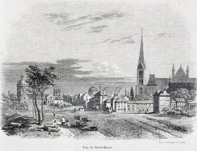Widok miasta Saint Denis, początek XIX wieku. autorstwa French School
