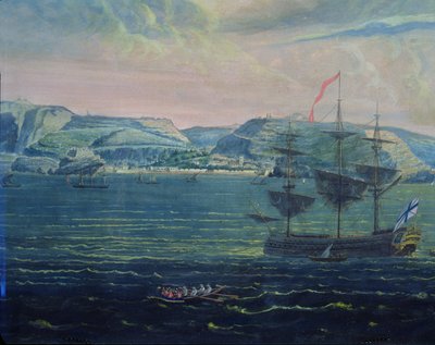 Widok wyspy św. Heleny, ok. 1820 (wc i gwasz na papierze) (zob. też 182640) autorstwa French School