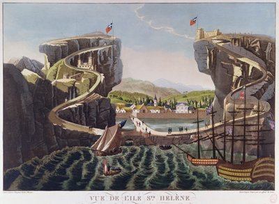 Widok na wyspę św. Heleny, ok. 1821 r. autorstwa French School