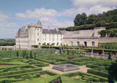 Widok na donżon i ogrody autorstwa French School