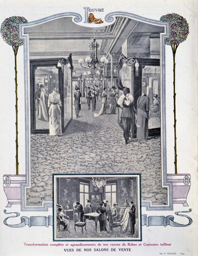 Widok targów sprzedaży sklepu „”Au Louvre”” autorstwa French School