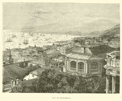 Widok na Hongkong (grawerunek) autorstwa French School