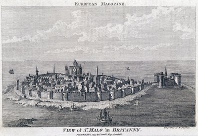 Widok St Malo - Grawerowanie autorstwa Thomasa autorstwa French School
