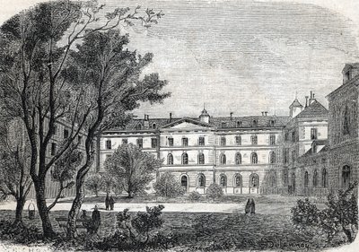 „Widok na szpital Pietie w Paryżu” autorstwa French School