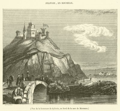 Widok twierdzy Sylivrie nad brzegiem Morza Marmara (rycina) autorstwa French School