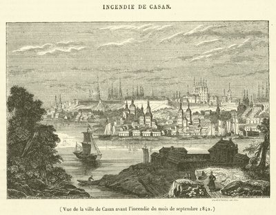 Widok miasta Casan przed pożarem we wrześniu 1842 r. (rycina) autorstwa French School