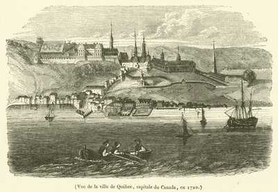 Widok miasta Quebec, stolicy Kanady, w 1720 r. (rycina) autorstwa French School