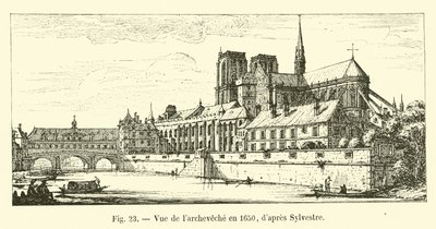 Widok archidiecezji w 1650 r. wg Sylvestre autorstwa French School