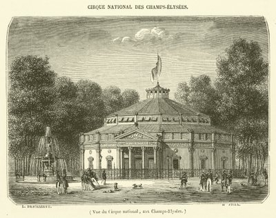 Ansicht des Nationalzirkus auf den Champs-Élysées von French School