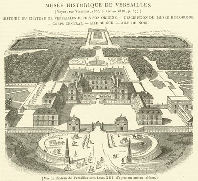 Widok Pałacu Wersalskiego za Ludwika XIII (rycina) autorstwa French School