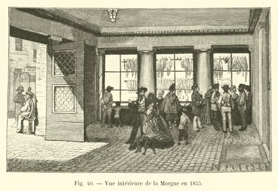 Widok wnętrza kostnicy w 1855 r. autorstwa French School