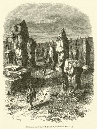 Widok wykonany w dziedzinie Carnac, departament Morbihan (grafika) autorstwa French School