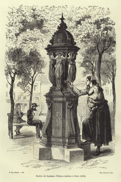 Fontanna Wallace zainstalowana w Paryżu w 1872 r. autorstwa French School