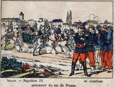 Wojna 1870 między Francją a Prusami: Bitwa pod Sedanem, cesarz Napoleon III (Louis Napoleon Bonaparte autorstwa French School