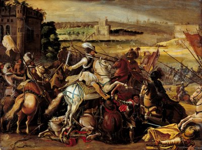 Wojna religijna: „” Henryk IV w bitwie pod Arques (21 września autorstwa French School
