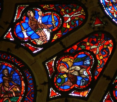 Okno Ww przedstawiające Apostoła? i anioła autorstwa French School