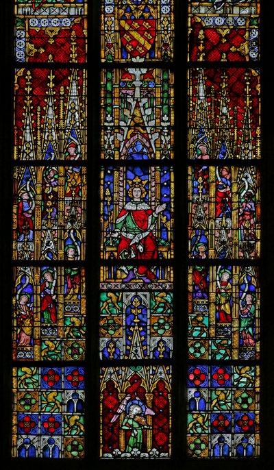 Okno przedstawiające króla Salomona na tronie (witraż) autorstwa French School