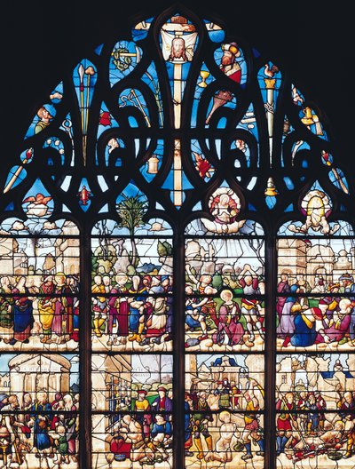 Okno przedstawiające Sceny z życia św. Szczepana i św. Wawrzyńca, z Chapelle Bonne-Mort autorstwa French School