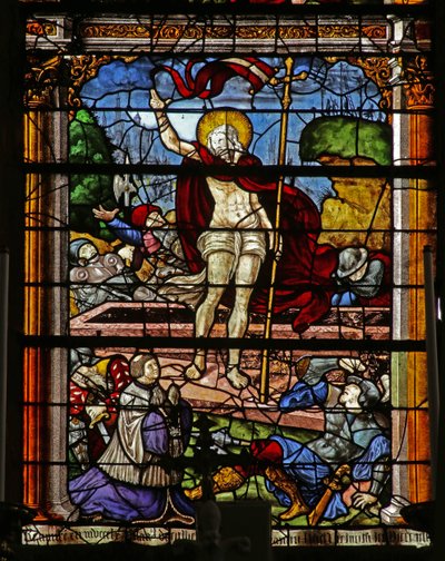 Okno przedstawiające Zmartwychwstanie (witraż) autorstwa French School