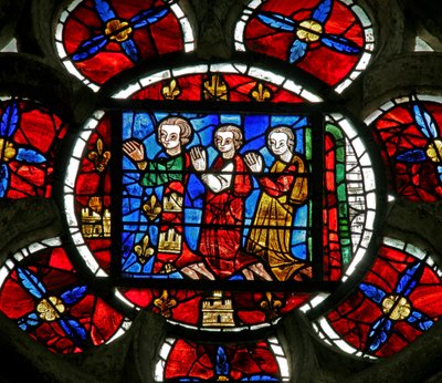 Okno n3 przedstawiające dawcę - Alphonse de Poitiers i ?rodzinę autorstwa French School
