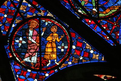 Okno w115 przedstawiające ofiarę Abla autorstwa French School