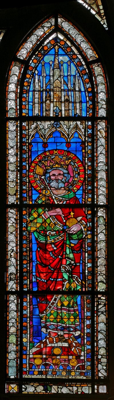 Okno w11 przedstawiające cesarza Henryka de Bamberg autorstwa French School