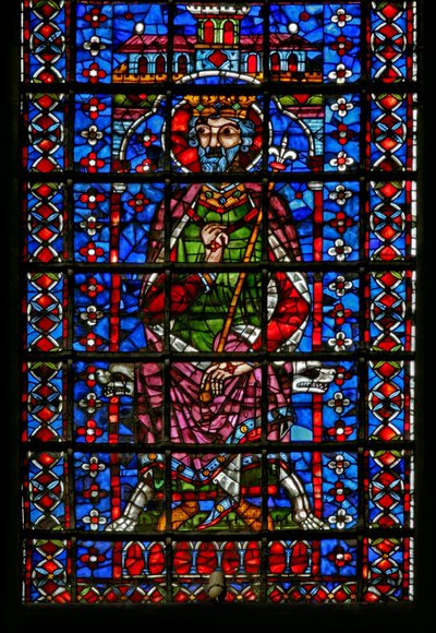 Okno w127 (dolna figura) przedstawiająca króla autorstwa French School