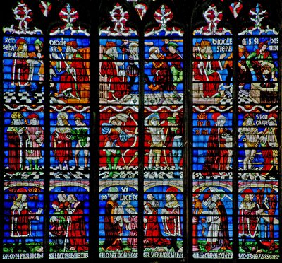 Okno w233 przedstawiające okno św. Sebastiana autorstwa French School