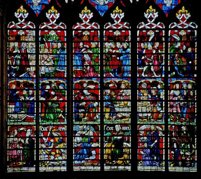 Okno w236 przedstawiające sceny z historii Daniela autorstwa French School