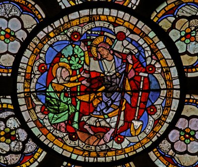 Okno w7 przedstawiające scenę Zmartwychwstania: Noli Me Tangere autorstwa French School