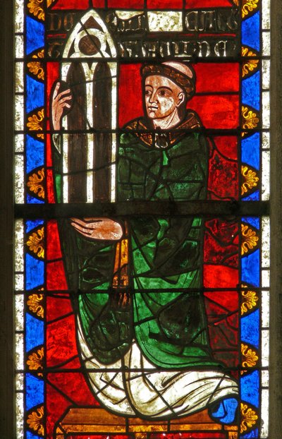 Okno w7 przedstawiające darczyńców - nestor Argentanu dający okno autorstwa French School