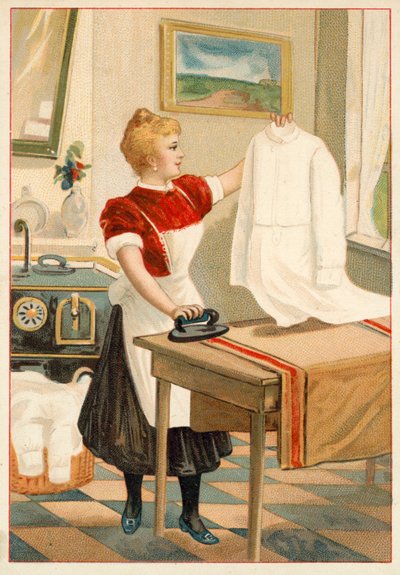 Prasowanie damskie (chromolitho) autorstwa French School