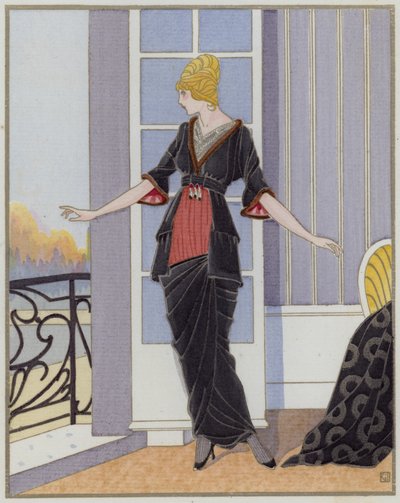 Moda damska z lat 1910-tych autorstwa projektanta Bechoff-David. ( litho) autorstwa French School