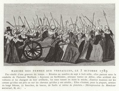 Marsz kobiet na Wersal, rewolucja francuska, 5 października 1789 autorstwa French School