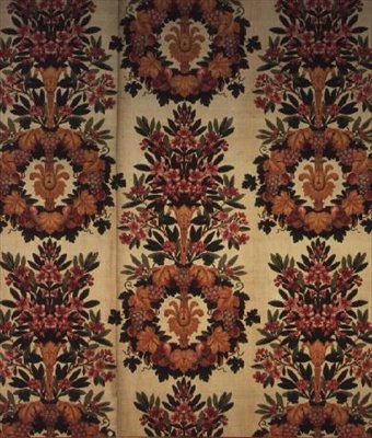 Wianki z kwiatów i gałązki laurowe, Atelier de Lyon, Maison Grand Freres, 1811 (haftowany aksamit) autorstwa French School